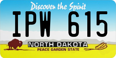 ND license plate IPW615