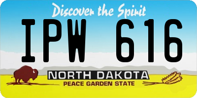 ND license plate IPW616
