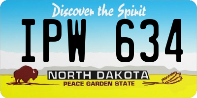 ND license plate IPW634