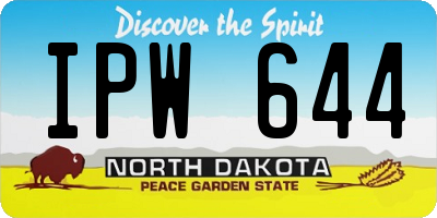ND license plate IPW644