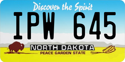 ND license plate IPW645