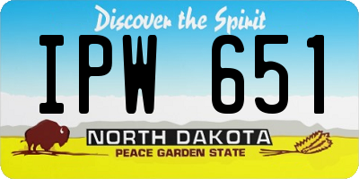 ND license plate IPW651