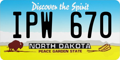 ND license plate IPW670