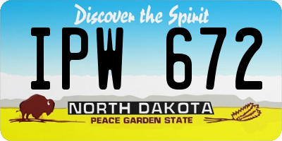 ND license plate IPW672