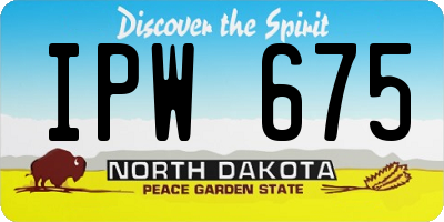 ND license plate IPW675