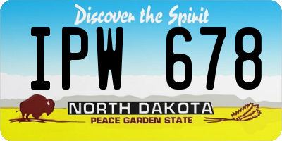 ND license plate IPW678