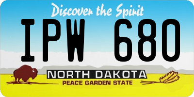 ND license plate IPW680