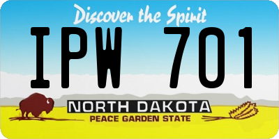 ND license plate IPW701
