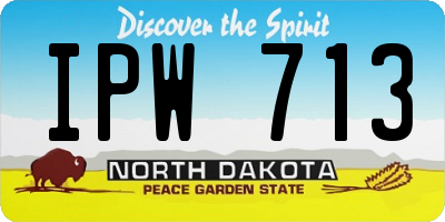 ND license plate IPW713