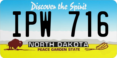 ND license plate IPW716