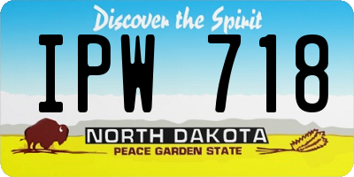 ND license plate IPW718
