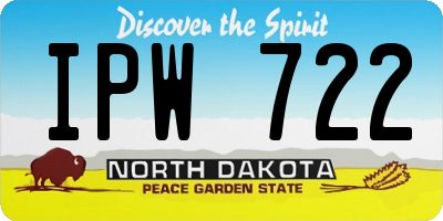 ND license plate IPW722