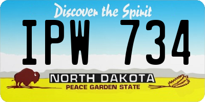 ND license plate IPW734