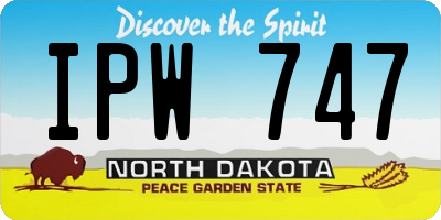 ND license plate IPW747