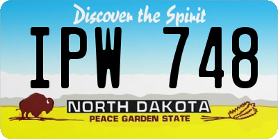 ND license plate IPW748