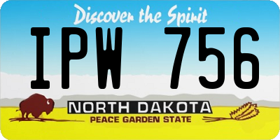 ND license plate IPW756