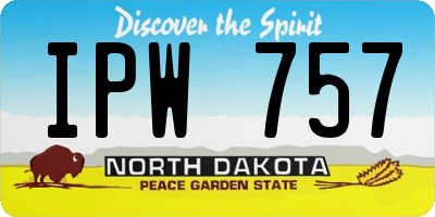 ND license plate IPW757