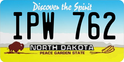 ND license plate IPW762