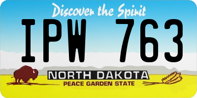ND license plate IPW763