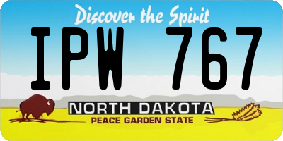 ND license plate IPW767