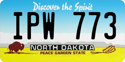 ND license plate IPW773