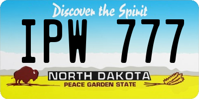 ND license plate IPW777