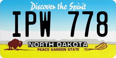 ND license plate IPW778
