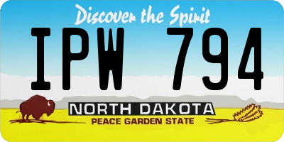 ND license plate IPW794
