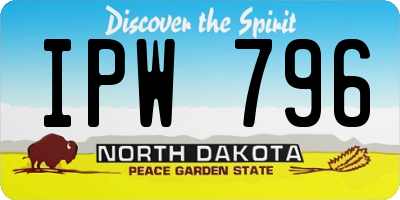 ND license plate IPW796