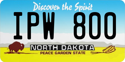 ND license plate IPW800