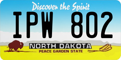 ND license plate IPW802
