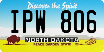 ND license plate IPW806