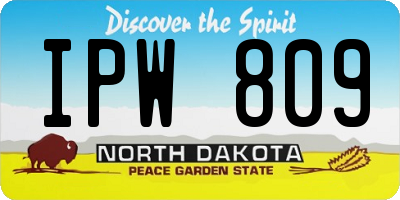 ND license plate IPW809