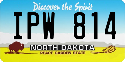 ND license plate IPW814