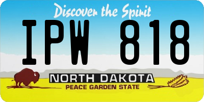 ND license plate IPW818