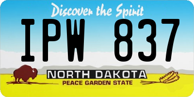ND license plate IPW837