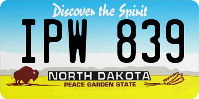 ND license plate IPW839