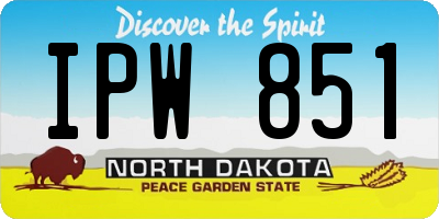 ND license plate IPW851