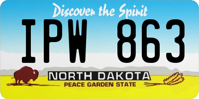 ND license plate IPW863