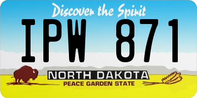 ND license plate IPW871