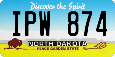 ND license plate IPW874