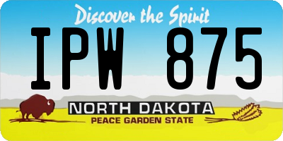 ND license plate IPW875