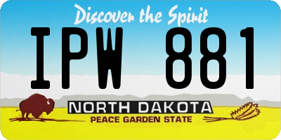 ND license plate IPW881