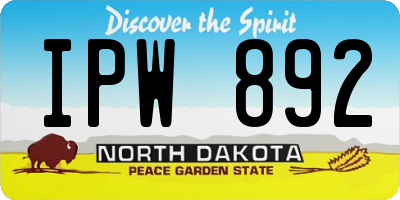 ND license plate IPW892