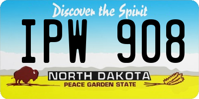 ND license plate IPW908