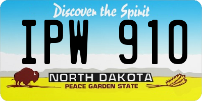 ND license plate IPW910