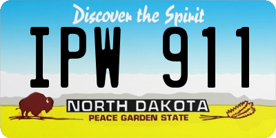 ND license plate IPW911