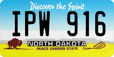 ND license plate IPW916