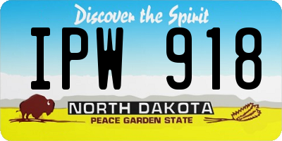 ND license plate IPW918
