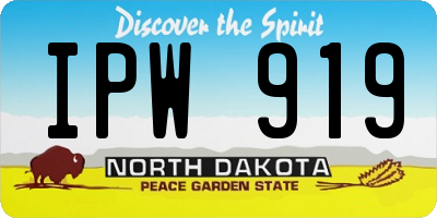 ND license plate IPW919